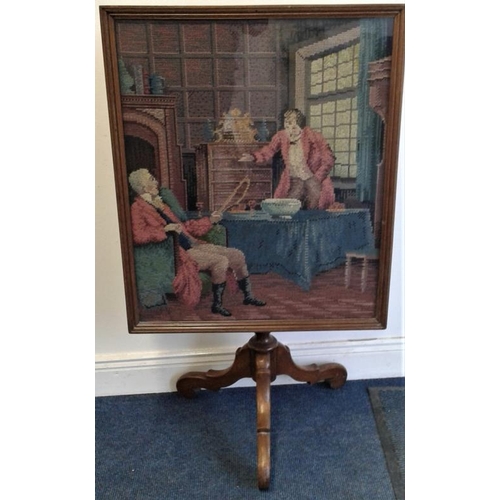 562 - Folding Tapestry Panel Fire Screen/Table