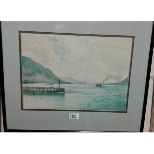 302 - Print 'Steamboat on a Lake' by Howard Anne - Overall 20.5 x 17ins