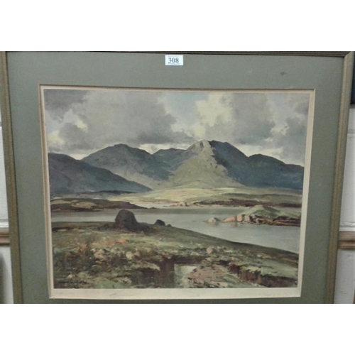 308 - Maurice C. Wilkes Print - 'A Break in the Clouds' - Overall 30.5 x 27ins