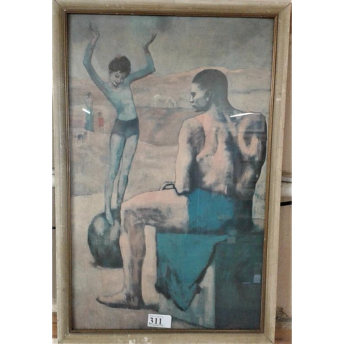 311 - Pablo Picasso Print - 'Acrobat on a Ball, 1905' - Overall 14 x 21.5ins