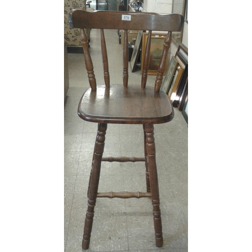 570 - Single Oak High Stool