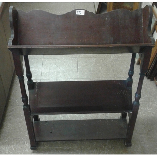 572 - Edwardian Mahogany Two Tier Book Trough - 24 x 31ins