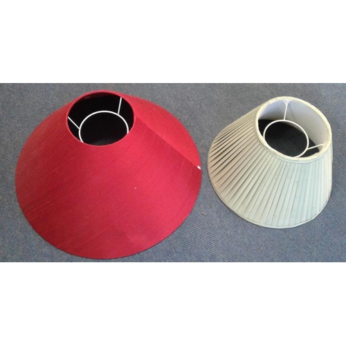 512a - Two Lampshades (red & green)