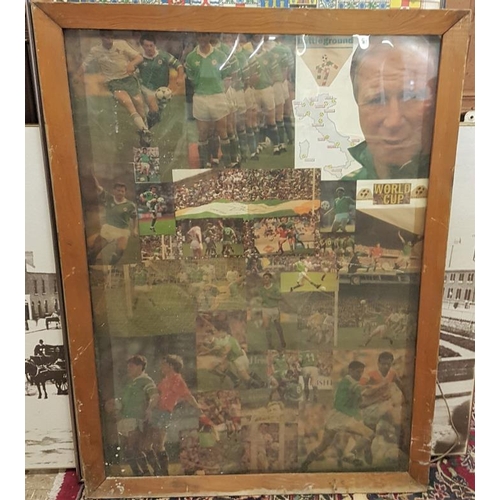 42 - 'World Cup Italia 90' Framed Montage of Clippings, c.27.5 x 37.5in