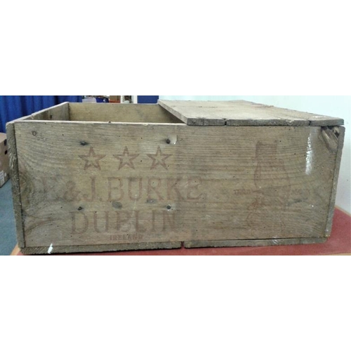 46 - 'Burkes of Dublin' Whiskey Crate - 17 x 17ins (7ins deep)