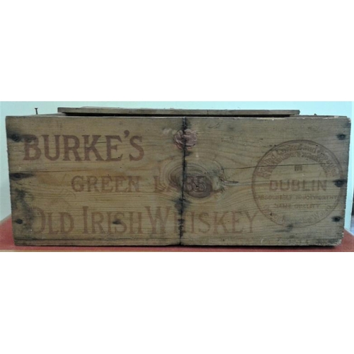 46 - 'Burkes of Dublin' Whiskey Crate - 17 x 17ins (7ins deep)