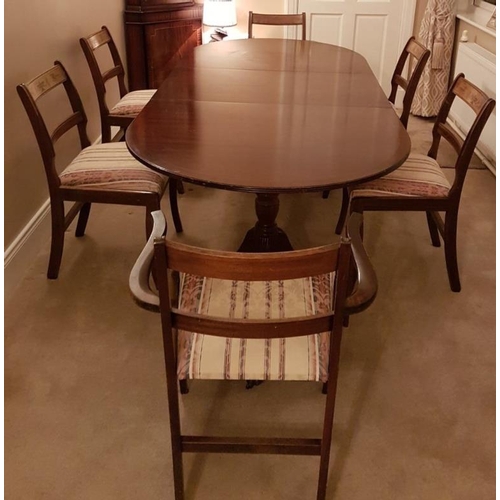 62 - Regency Style Extending Dining Table (85 x 29 x 39in) and Six Matching Chairs (4+2)