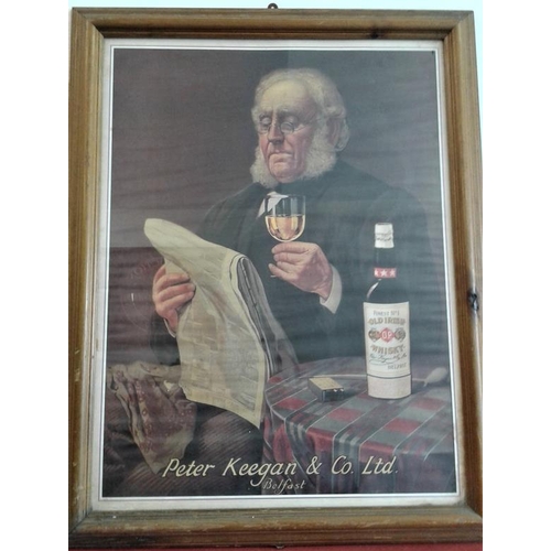 85 - 'Old Irish Whiskey - Peter Keegan & Co. Ltd., Belfast' Advertising Sign - 20 x 25ins