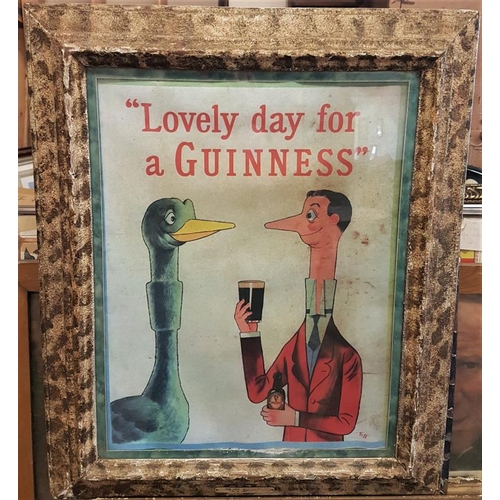 95 - 'Lovely Day for a Guinness' Sign Ostrich, 19.5 x 24in