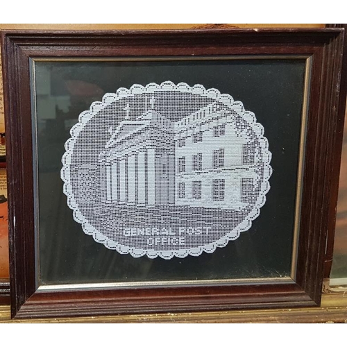 100 - Woven Irish Lace of GPO, Dublin, c.11.5 x 10.5in