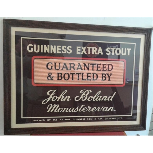 102 - 'Guinness Extra Stout John Boland Monasterevan' - Large Framed Pub Advertisement - c. 32.5 x 24.5ins