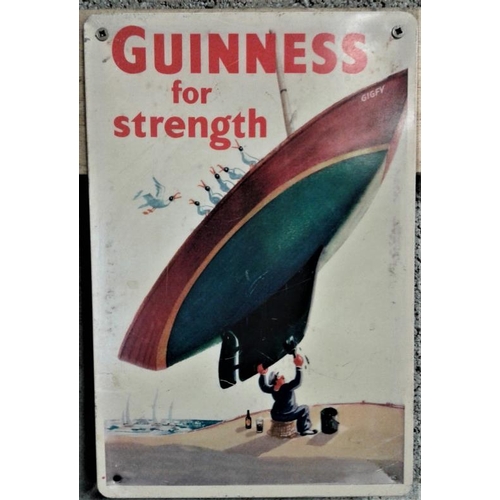 105 - 'Guinness for Strength' Tin Sign - 8 x 12ins