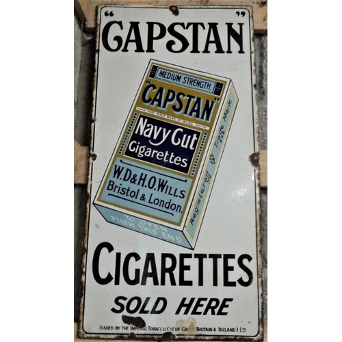 106 - 'Capstan Navy Cut Cigarettes' Enamel Advertising Sign - 18 x 36ins