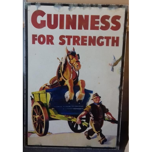 108 - Large 'Guinness for Strength' Advertising Sign - 22.5 x 33.5ins