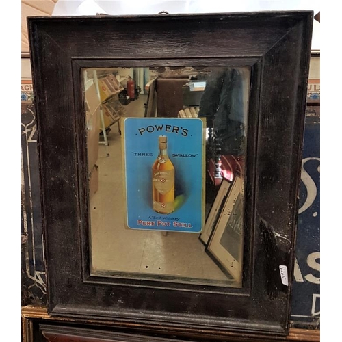 109 - 'Powers Pure Pot Still' Advertising Mirror, c.13 x 16in