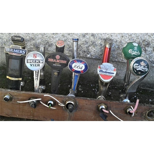 111 - Set of Multiple Counter Taps (Carlsberg, Budweiser, Beamish, Becks, Bulmers and Kronenberg)