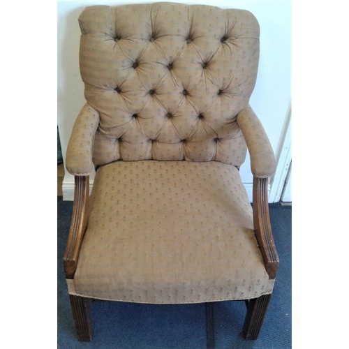 619 - 18th Century Style Mahogany Upholstered Armchair