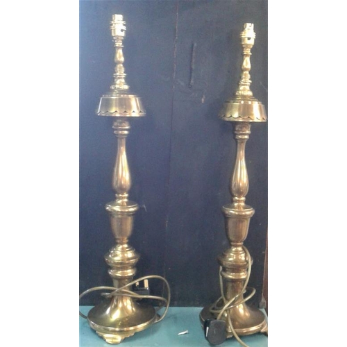 626 - Pair of Tall Brass Lamps