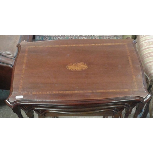 631 - Nest of Three Mahogany Inlaid Tables