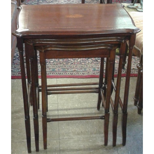 631 - Nest of Three Mahogany Inlaid Tables