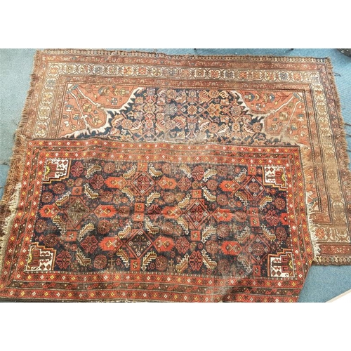 636 - Two Antique Hand Knotted Eastern Floor Rugs