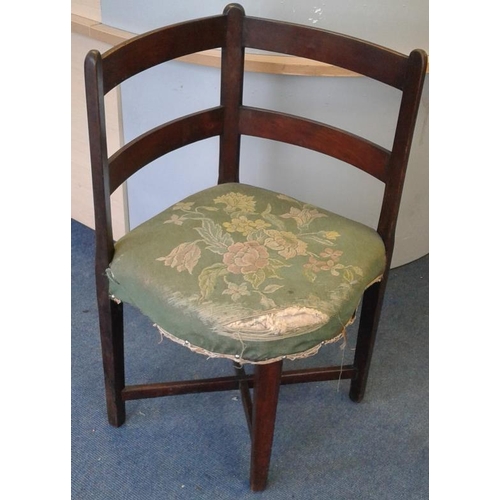 621 - Late Victorian Mahogany Strap Work Corner Chair