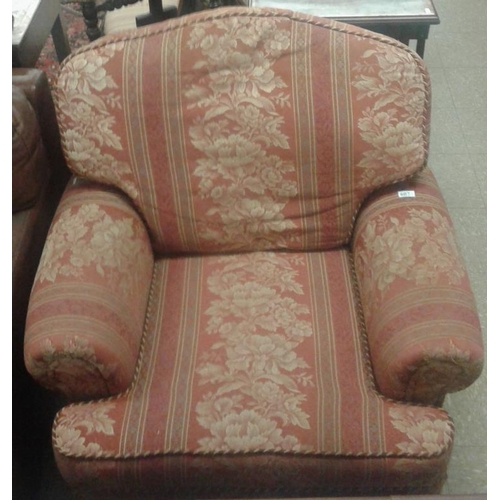 607 - Floral/Pink Upholstered Armchair