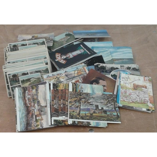 9 - Box of Irish Postcards; Galway, Donegal, Clare, Louth, Down, Cork, Dublin, Wexford, Antrim and 1916 ... 