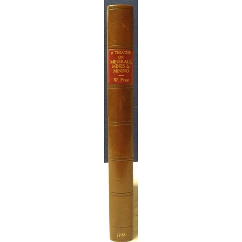 51 - Wl. Pryce - 'A Treatise of Minerals, Mines & Mining' (1778). 1st Edition. Illustrated. Folio. Half C... 