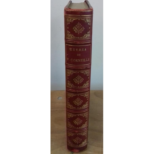 61 - 'Ouevres de P. Corneille' (c. 1870). Hand coloured costume plates. Half calf. Gilt spine.