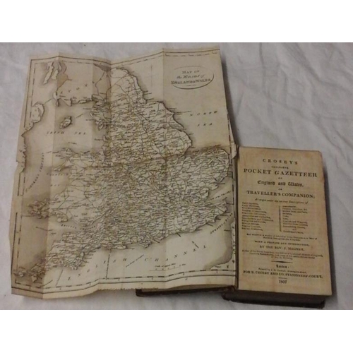 91 - 'Crosby's Gazetteer of England and Wales' (1807). Map. Calf;   and 'Gazetteer of Scotland' (1819). M... 