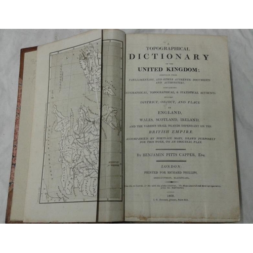 102 - B. P. Capper - 'Dictionary of the United Kingdom' (1808). Numerous folding maps: Ireland, Scotland, ... 