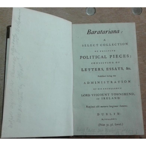 111 - 'Baratariana' - A Select Collection of Fugitive Pieces Published during the Administration of Lord T... 