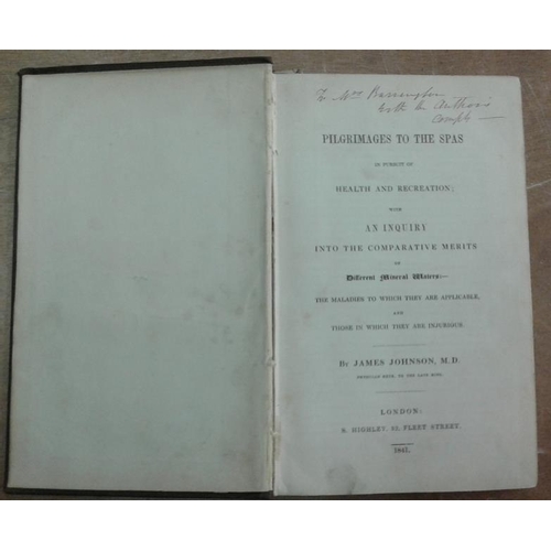 505 - 'Pilgrimages to the Spas in Pursuit of Health and Recreation; With an Inquiry Into the Comparative M... 