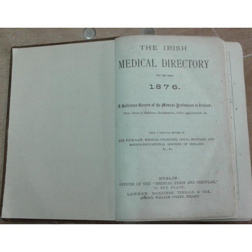 523 - 'Irish Medical Directory for the year 1876'.   Medical Profession in Ireland, their Places of Reside... 