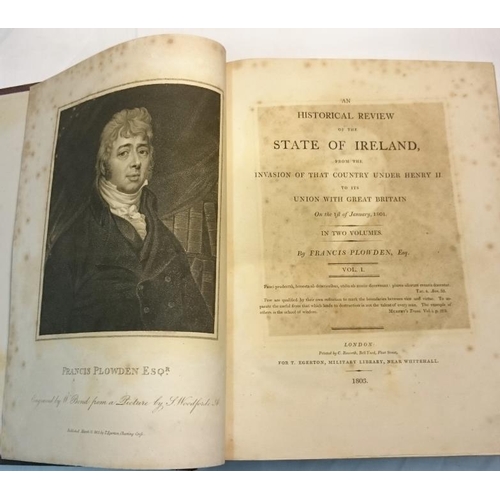 526 - Francis Plowden 'An Historical Review of the State of Ireland' 1803.  1st Edition.  Three Volumes. Q... 