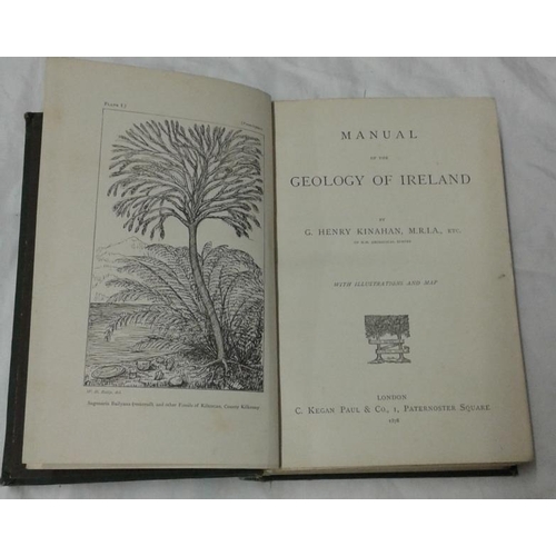 542 - G. H. Kinahan - 'Manual of the Geology of Ireland' (1878). 1st Edition. Folding colour map and plate... 