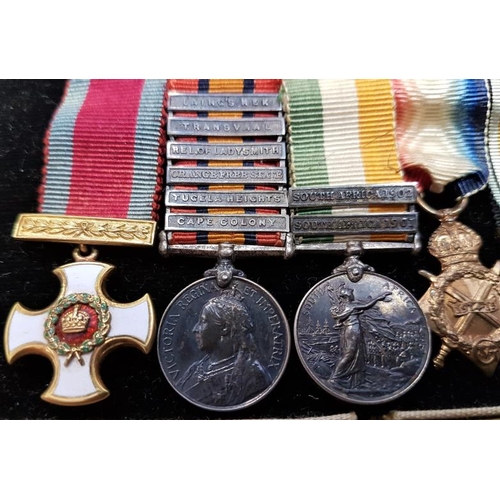 14 - Group of Five Miniature War Medals - Distinguished Service Order, Queen’s South Africa Medal 1899-19... 