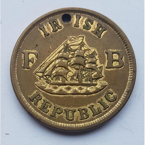 32 - Ireland-America Fenian Brotherhood 1866 Brass Medal - struck 