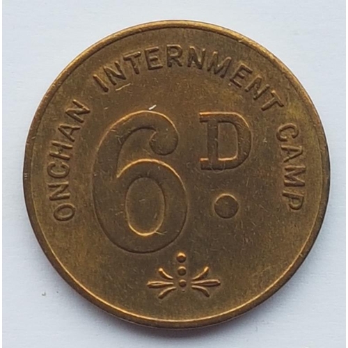 67 - Isle Of Man Onchan Internment Camp Token 6 Pence