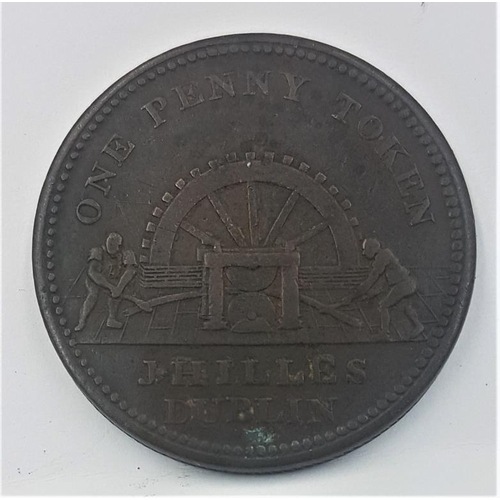 122 - Dublin J Hilles One Penny Token 1813