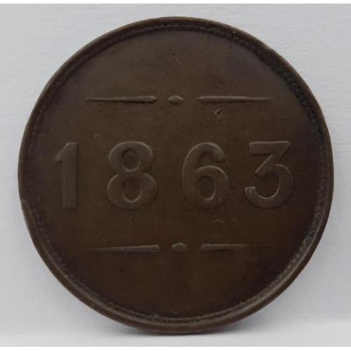 135 - Coalisland, Wilson Bros Penny Token 1863