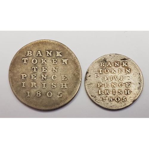 87 - Ireland Bank Tokens, 5p, 10p 1805 (2)
