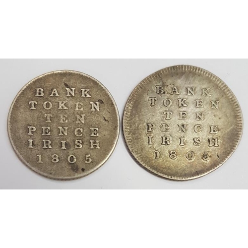 91 - Ireland Bank of Ireland 10 pence Tokens 1805 (2)
