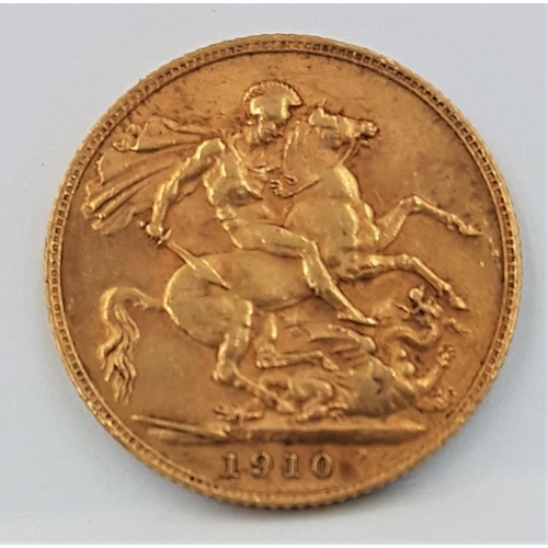 259 - GB, Edward VII Gold Sovereign, 1910