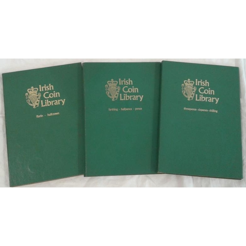 228 - Ireland Free State Coinage Complete in Green Irish Coin Library Folders (3 folders)