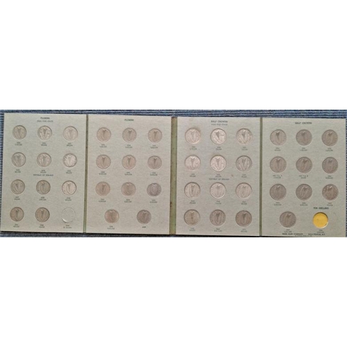 228 - Ireland Free State Coinage Complete in Green Irish Coin Library Folders (3 folders)