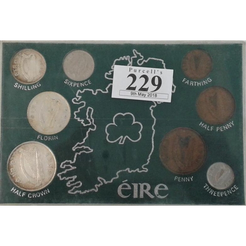 229 - Ireland 1939/40 Coin Set in perspex case