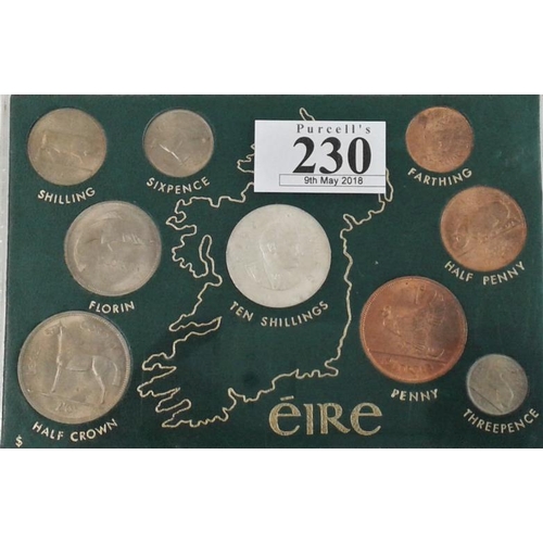 230 - Ireland Decimal Coin Set, 1966 Unc. in case