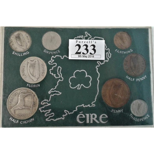 233 - Ireland 1939/40 Coin Set in perspex case